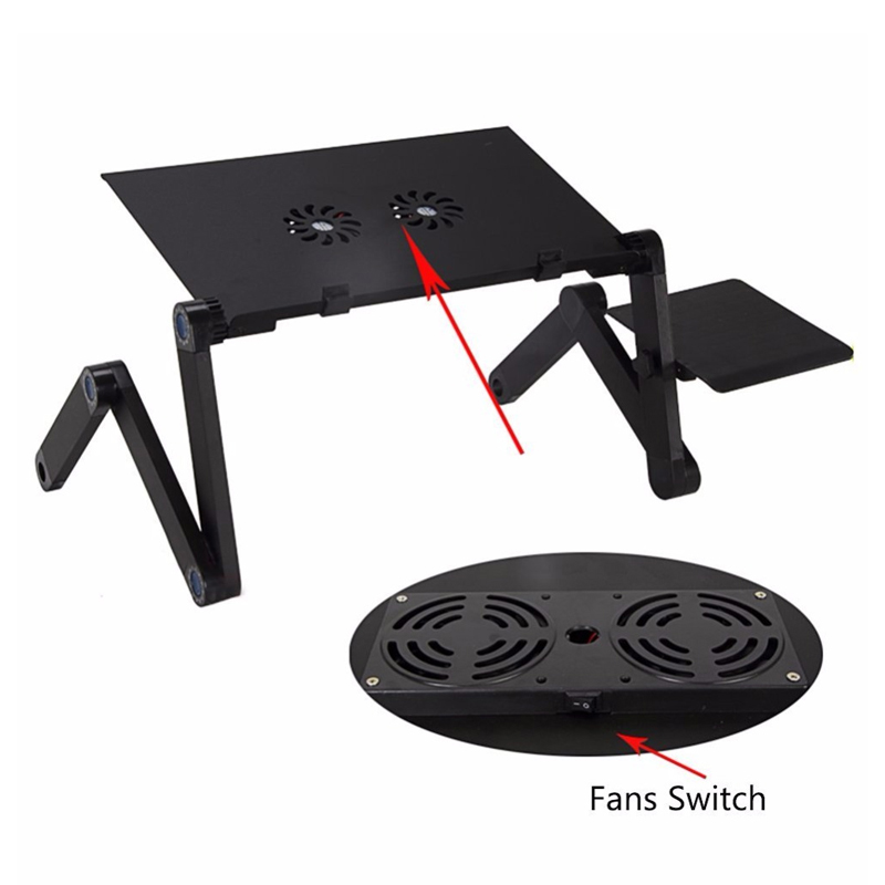 Laptop Table with Cooling System & Adjustable Leg Height for Work & Study - الصورة 6