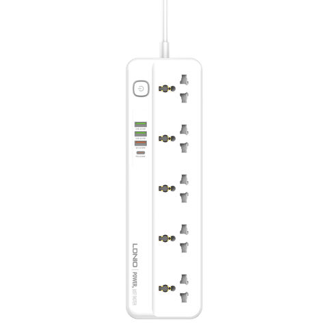 ⁦Power Socket with 5 Plugs & 3 USB Ports & 1 Type C Port⁩ - الصورة ⁦4⁩