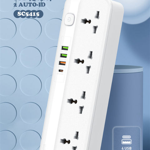 ⁦Power Socket with 5 Plugs & 3 USB Ports & 1 Type C Port⁩ - الصورة ⁦7⁩