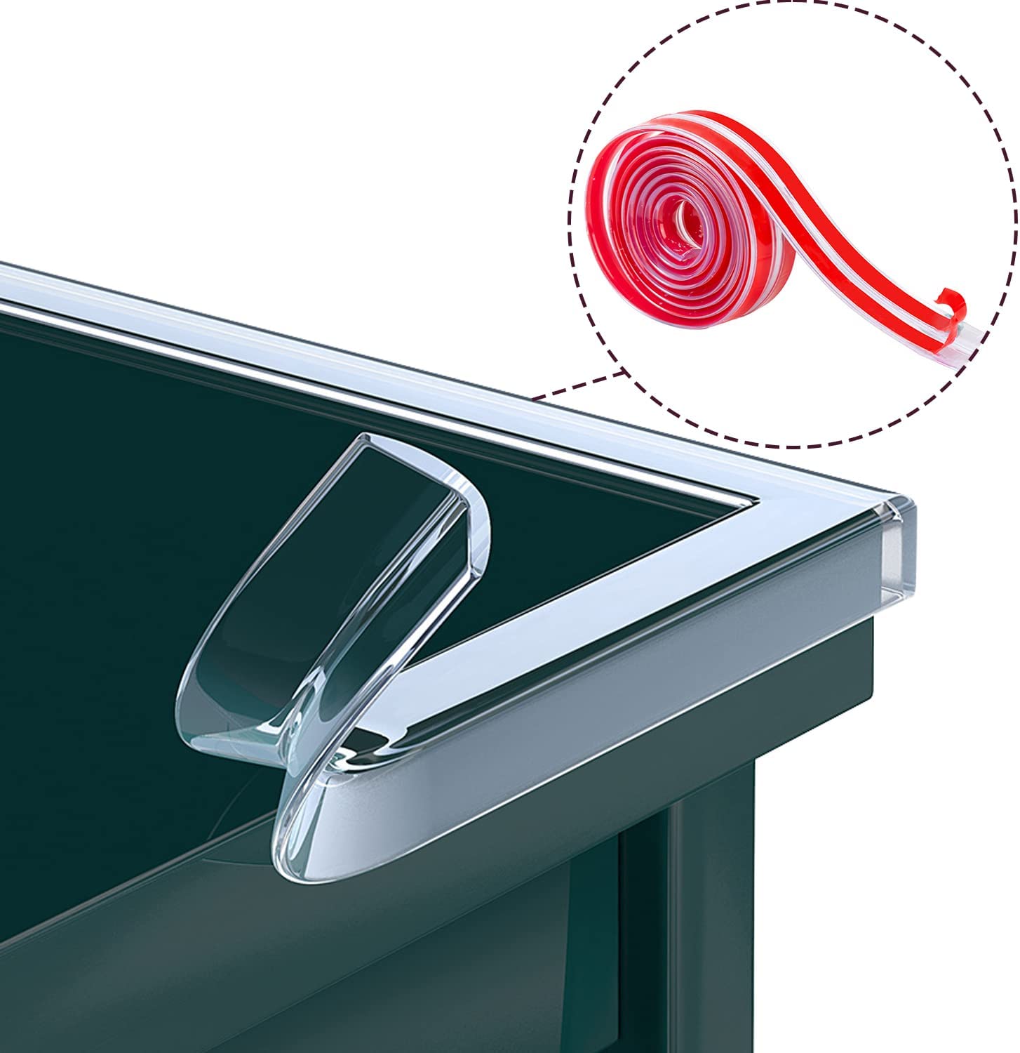 رول حامي زوايا سيليكون شفاف 1 متر ذاتي اللصق وقابل للقص لحماية الاطفال - الصورة 2