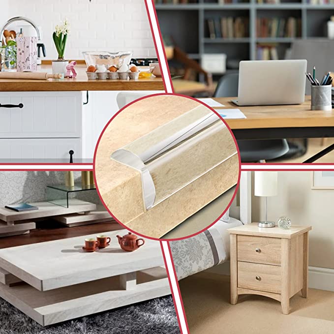 رول حامي زوايا سيليكون شفاف 1 متر ذاتي اللصق وقابل للقص لحماية الاطفال - الصورة 8