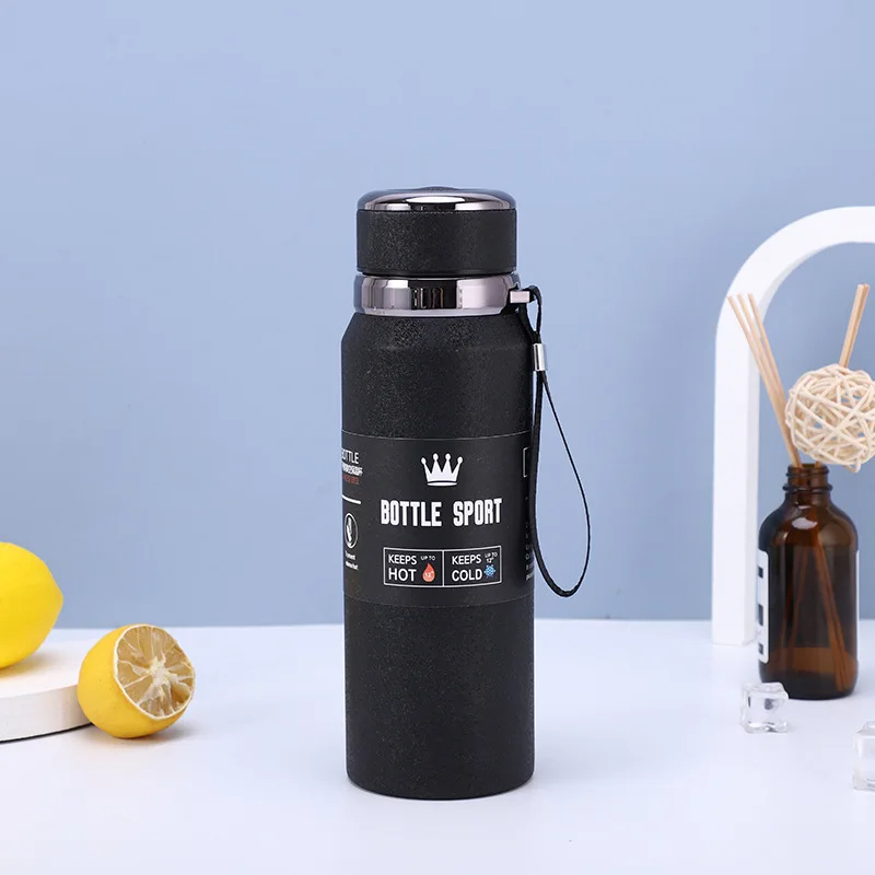 ترمس حراري محمول استانليس ستيل حافظ لحرارة المشروبات حتي 12 ساعة 800 ملي بغطاء محكم الغلق و مصفاه للسفر والرحلات - الصورة 3