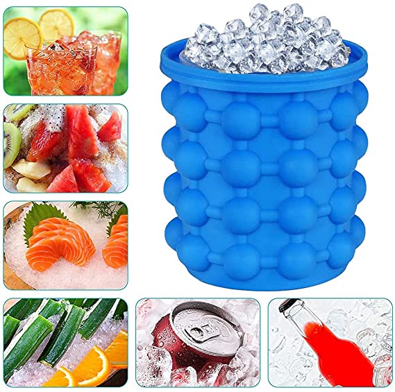 صانع مكعبات ثلج ومبرد للعصائر والمشروبات بغطاء من السيليكون - الصورة 2