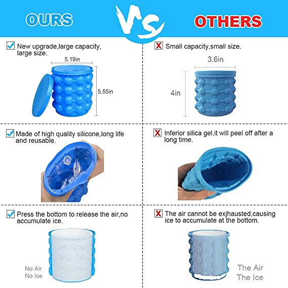 صانع مكعبات ثلج ومبرد للعصائر والمشروبات بغطاء من السيليكون - الصورة 7