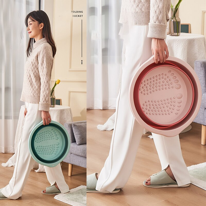 طبق غسيل القدم وعمل مساج وباديكير وإزالة الجلد الميت قابل للطي من السيليكون - الصورة 5