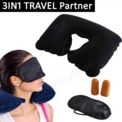 Alternative view of طقم مخدة الرقبة وغمامة العين وسدادة الأذن للسفر والرحلات
