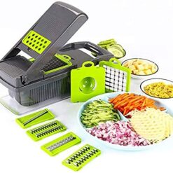 Alternative view of قطاعة ومبشرة للخضراوات والفواكه والجبن 8 رؤوس مع صفاية وعلبة عملية وسهلة الاستخدام