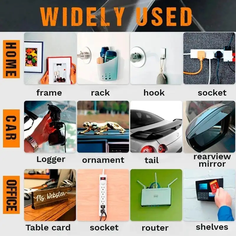 لزق دبل فيس قوي وتربروف 60 قطعة بديل للمسامير لتعليق اللوحات بدون حفر وتخريم - الصورة 9