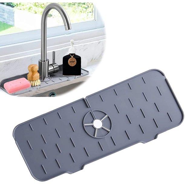 مفرش حنفية سيليكون حامل للصابون والليفه بفتحات لتصريف المياه في حوض - الصورة 6