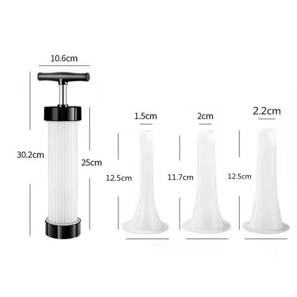 مكبس الممبار والسجق اليدوي ب 3 اقماع بمقاسات مختلفة للتحكم في المقاس - الصورة 6