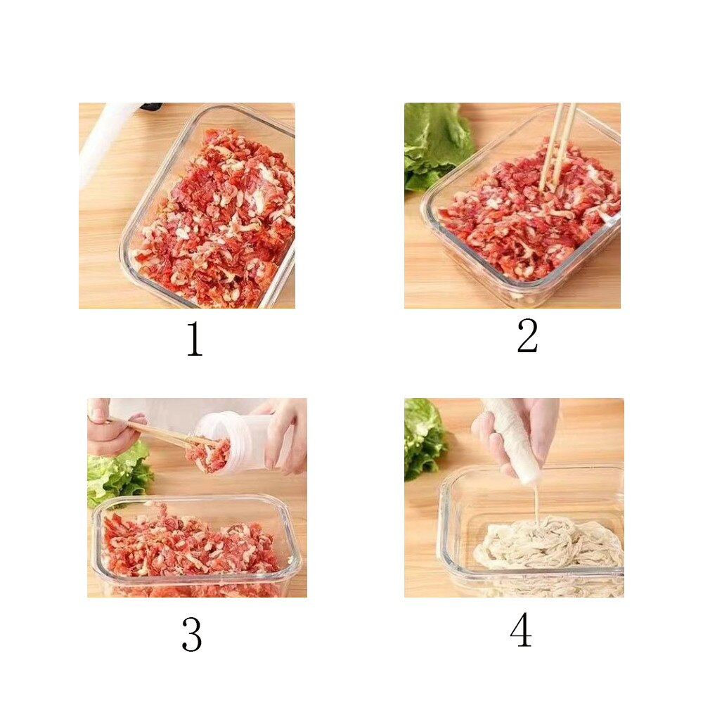 مكبس الممبار والسجق اليدوي ب 3 اقماع بمقاسات مختلفة للتحكم في المقاس - الصورة 8