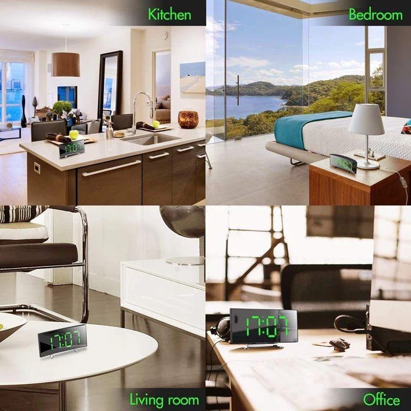 منبه وساعة بشاشة ليد رقمية ديجيتال سهلة القرأه لغرف النوم والأطفال - الصورة 8