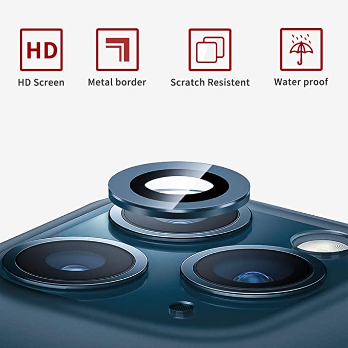 واقي عدسات كاميرا ايفون11 برو ماكس زجاج للحفاظ عليها وحمايتها من الخدش والكسر - الصورة 4