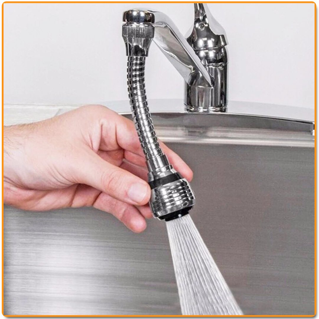 وصلة حنفية تربو فليكس مرنة متحركة تدور٣٦٠ درجة مزودة بنظامين رشاش مياه لسهولة الاستخدام - الصورة 3