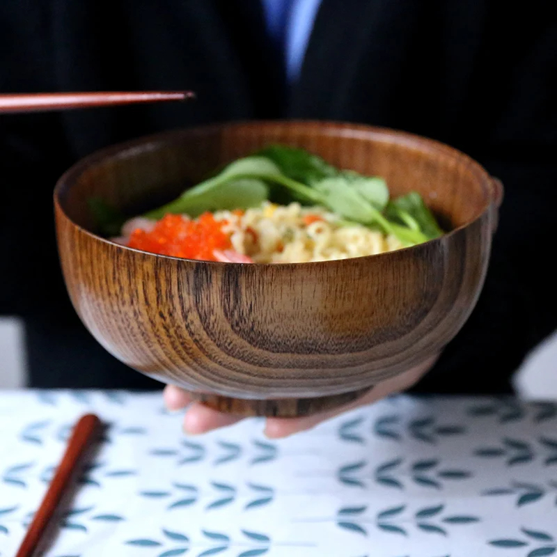 بولة خشب عميقة 15 سم لتقديم وتناول الأرز والنودلز السلطات والشوربة - الصورة 11