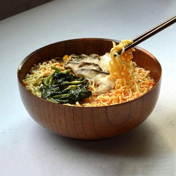 بولة خشب عميقة 15 سم لتقديم وتناول الأرز والنودلز السلطات والشوربة - الصورة 6