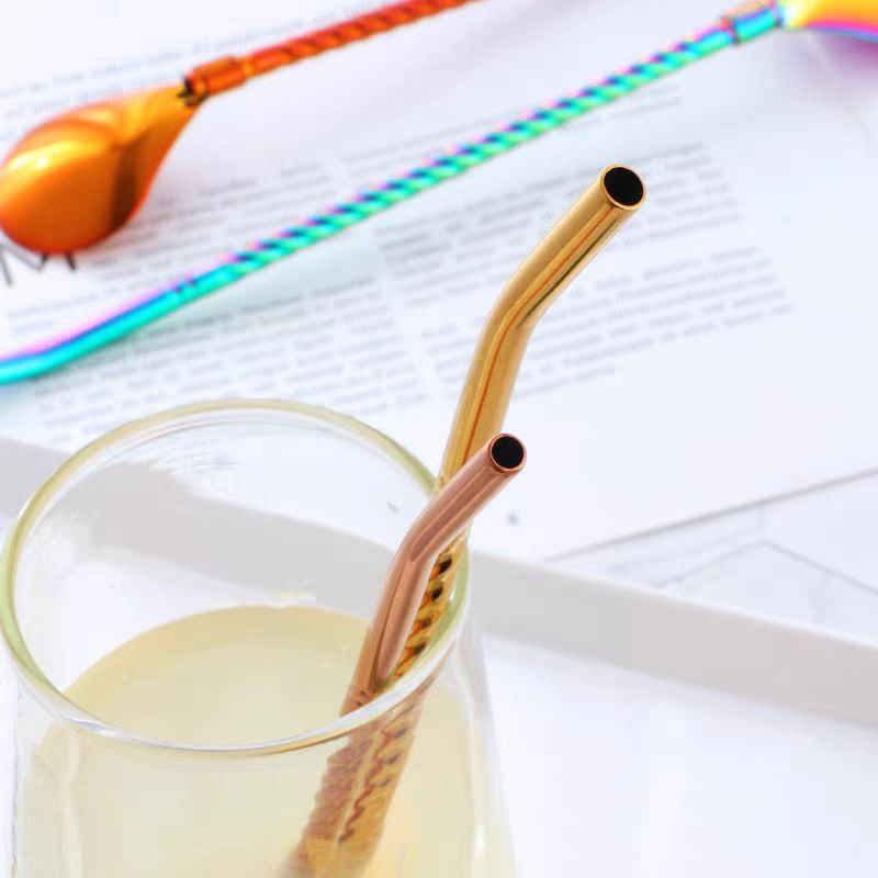 طقم معالق كوكتيل بالشاليموه 6 قطع مع فرشاه تنظيف استانليس ستيل - الصورة 4