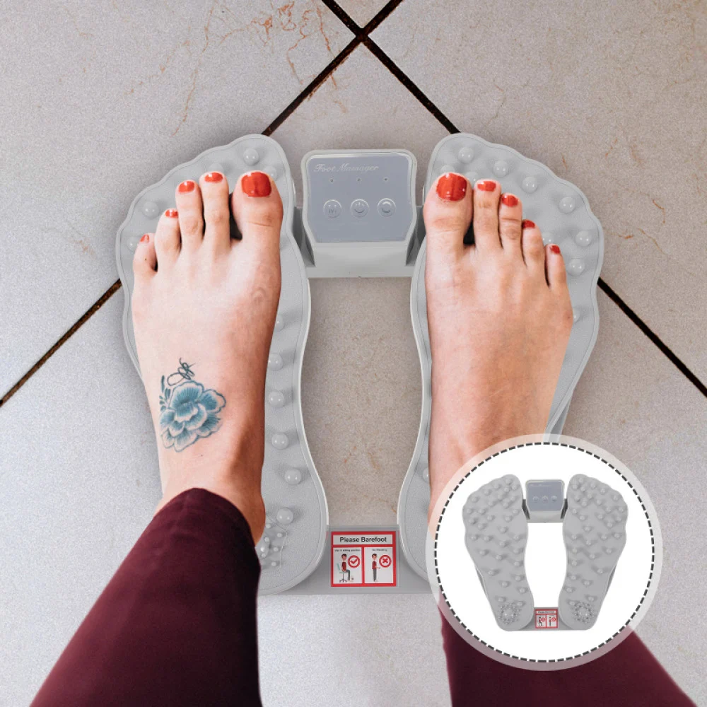 جهاز مساج القدمين ببرنامجين للتدليك يعمل علي تحسين الدورة الدموية وتخفيف الآم وإجهاد العضلات بوصلة يو اس بي