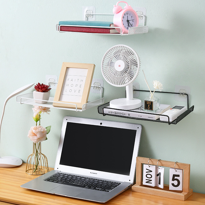 رف معدني لحمل الراوتر وادوات المطبخ والحمام وقطع الديكور بلزق دبل فيس قوي للتعليق بدون حفر - الصورة 7