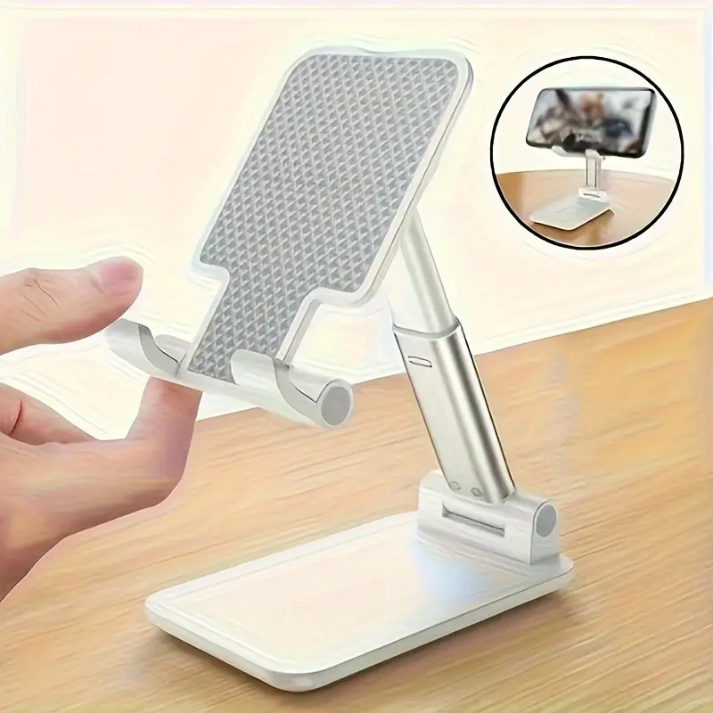 حامل موبايل مكتبي بزاوية وارتفاع قابلين للتعديل وقابل للطي مناسب لجميع انواع الهواتف - الصورة 4