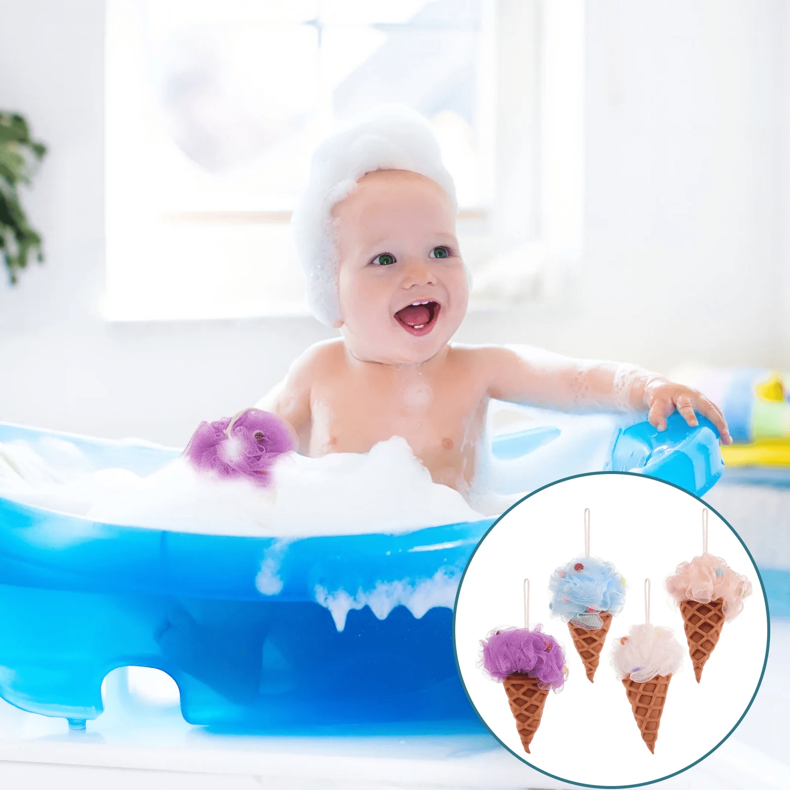 ليفة استحمام ناعمة على شكل مجسم آيس كريم - الصورة 5