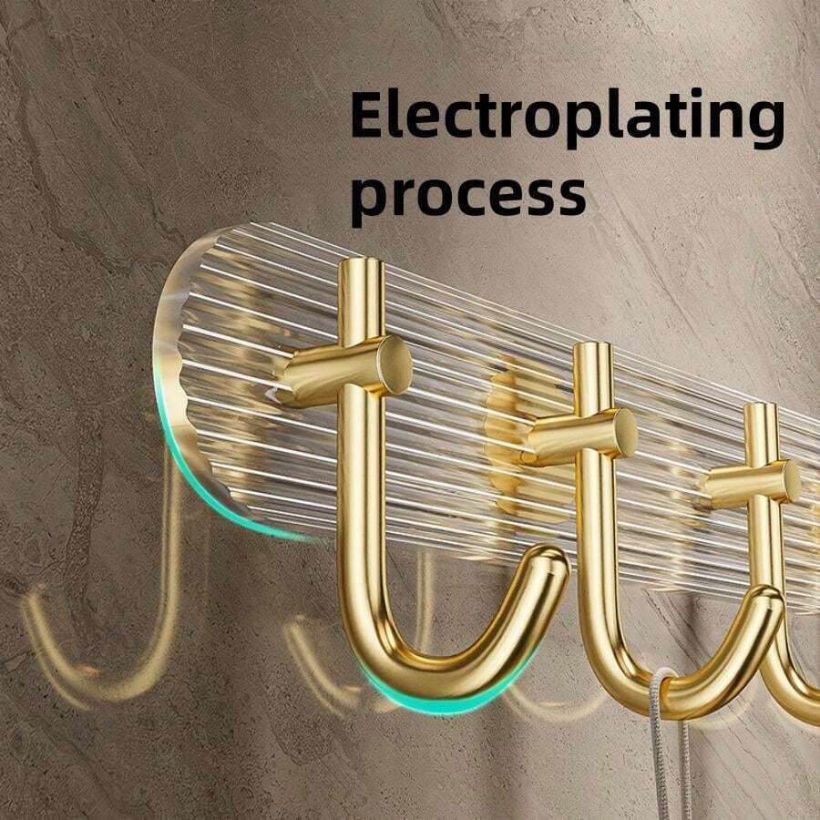 شماعة حوائط اكليريك ب 4 هوك جولد بلزق دبل فيس قوي لسهولة التعليق - الصورة 3