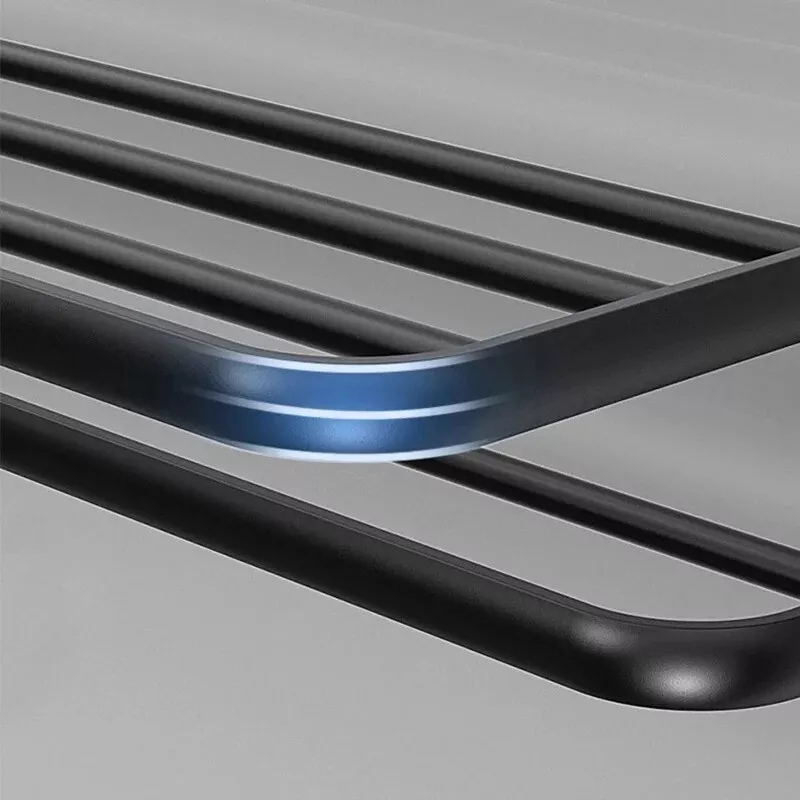 حامل فوط معدن مزدوج قابل للطي مزود ب 2 هوك لتعليق ادوات الحمام - الصورة 7