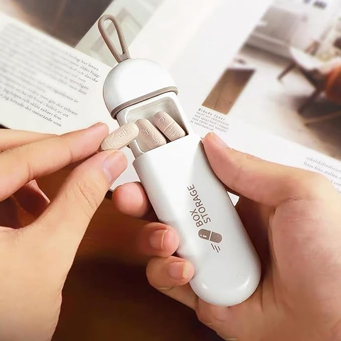 منظم جيب للأدوية والفيتامينات مقسم 3 خانات بغطاء محكم الغلق - الصورة 11