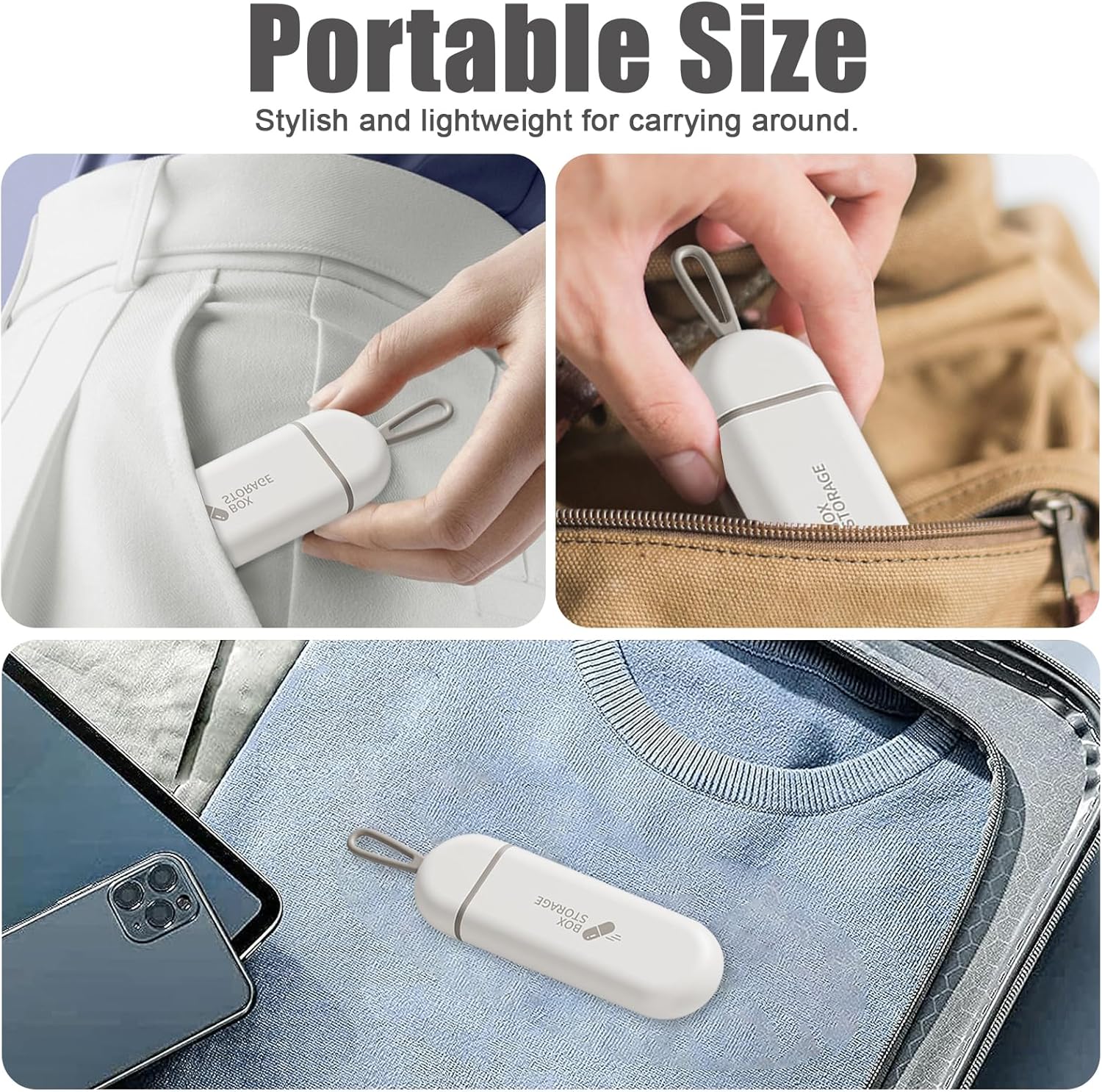 منظم جيب للأدوية والفيتامينات مقسم 3 خانات بغطاء محكم الغلق - الصورة 3