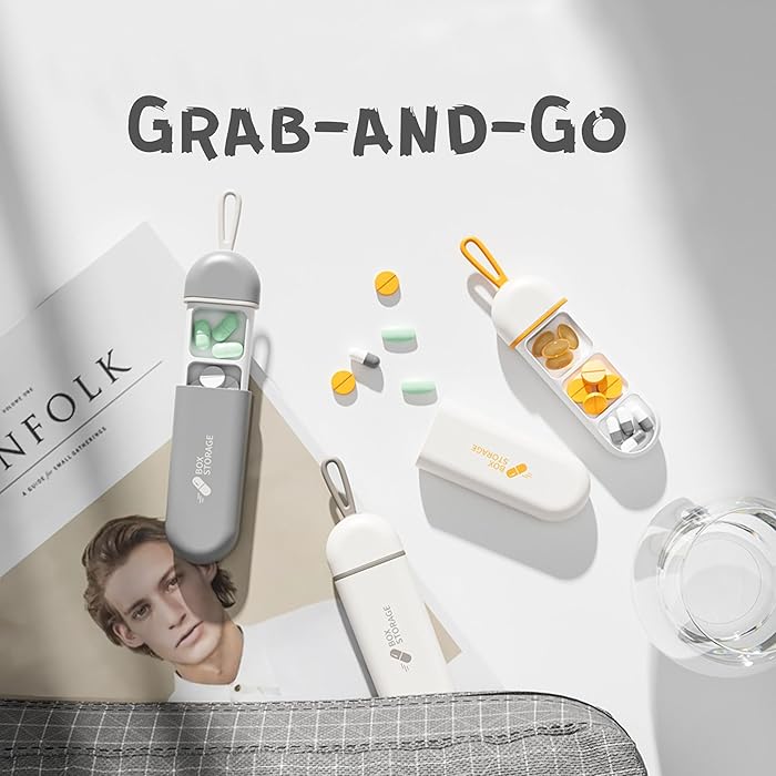 منظم جيب للأدوية والفيتامينات مقسم 3 خانات بغطاء محكم الغلق - الصورة 7