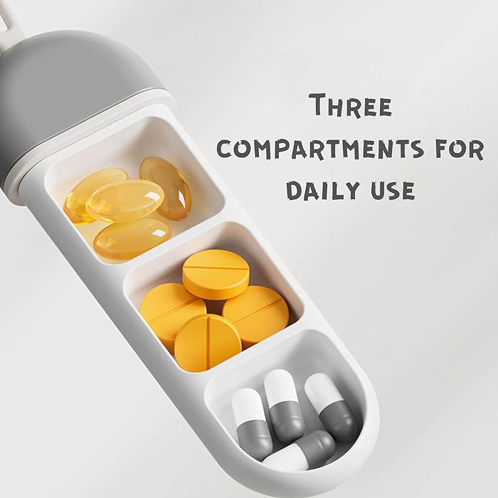 منظم جيب للأدوية والفيتامينات مقسم 3 خانات بغطاء محكم الغلق - الصورة 8