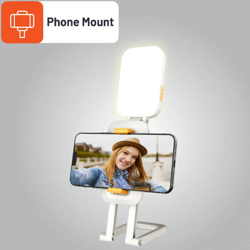 حامل موبايل 2 *1 مع رينج لايت باضاءة ار جي بي قابل للطي - الصورة 4