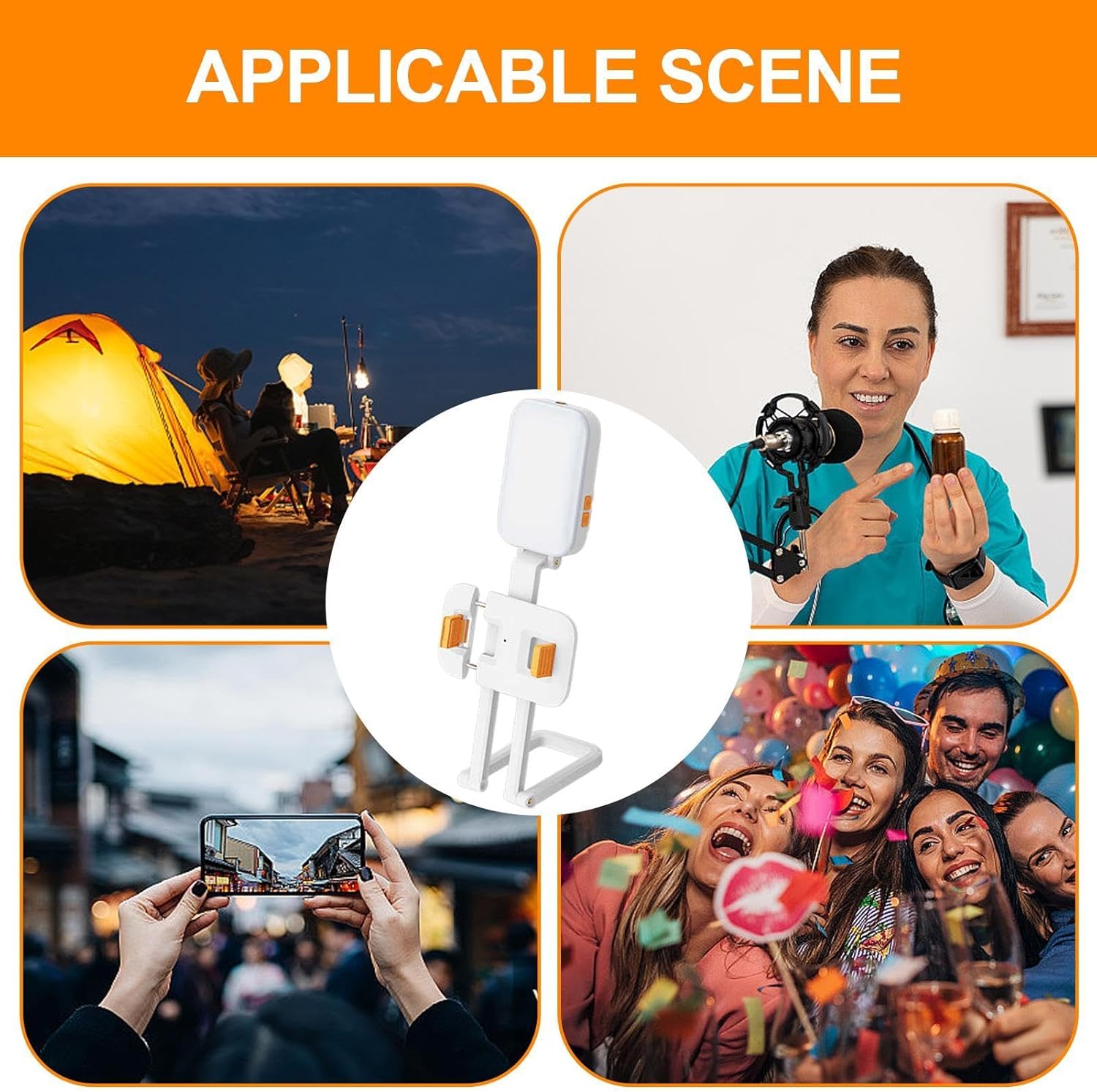 حامل موبايل 2 *1 مع رينج لايت باضاءة ار جي بي قابل للطي - الصورة 8