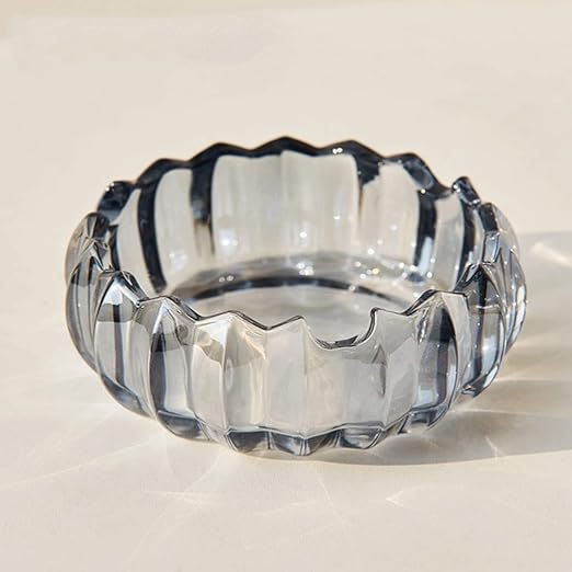 طفاية سجائر زجاج كريستالي مضلع _ باللون الاسود الفاميه - الصورة 2