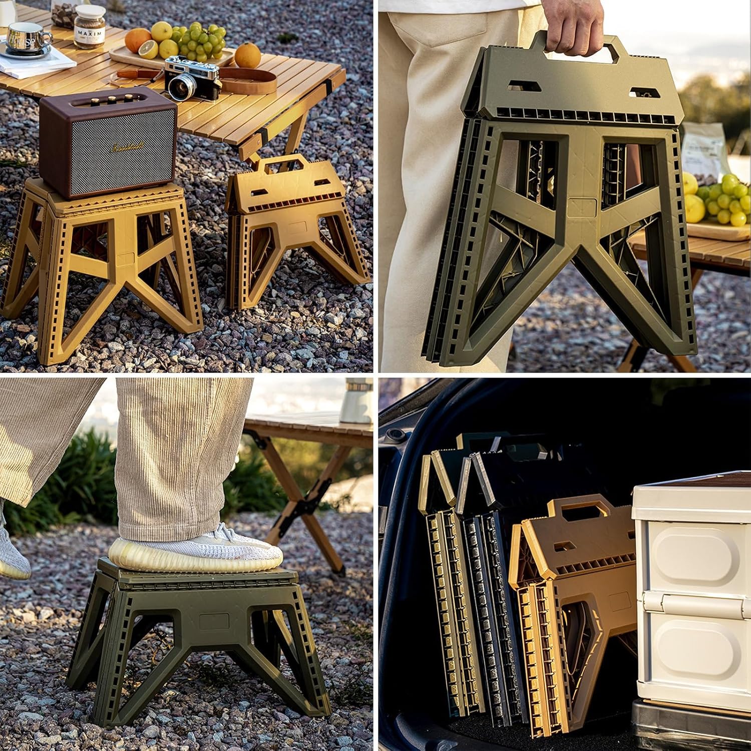 كرسي جلوس بلاستيك محمول قابل للطي للسفر والرحلات - الصورة 4