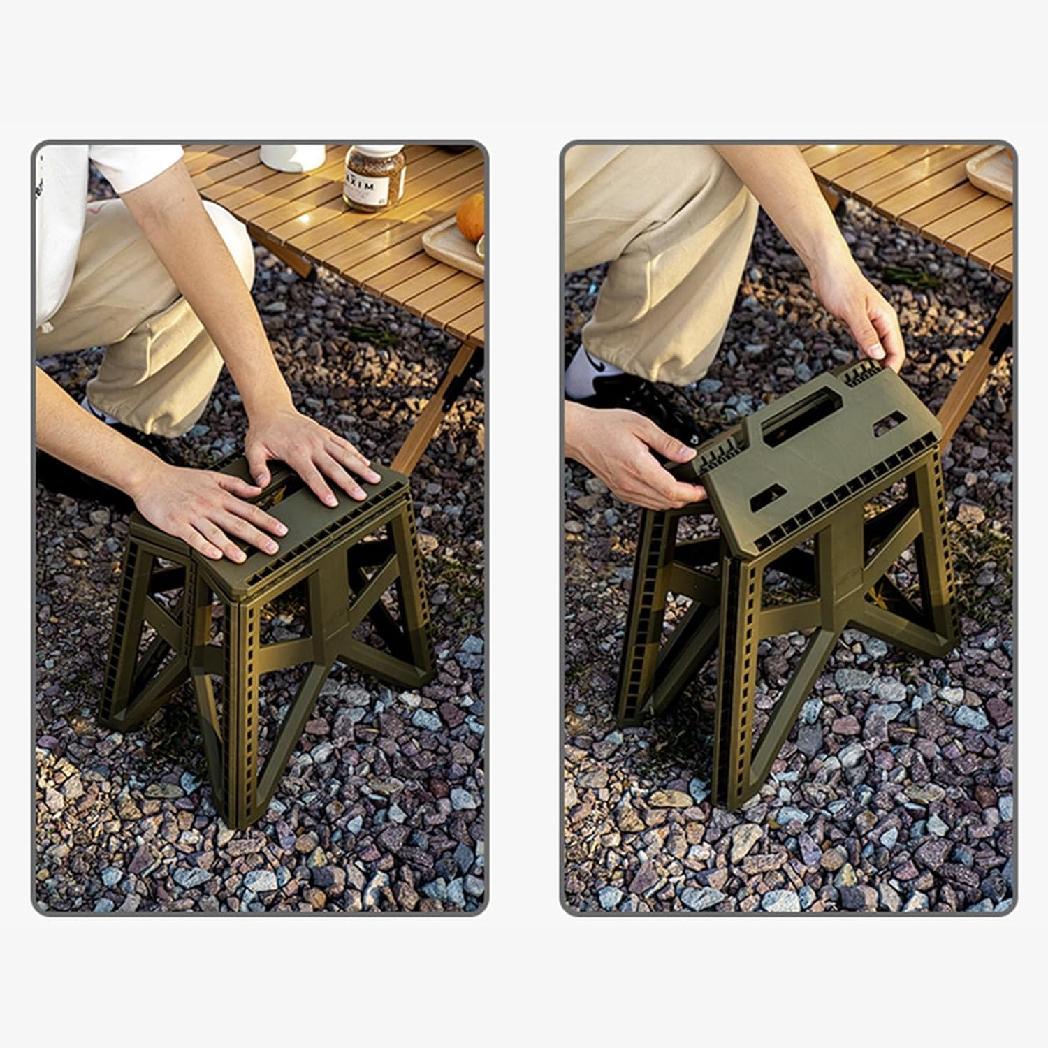 كرسي جلوس بلاستيك محمول قابل للطي للسفر والرحلات - الصورة 6