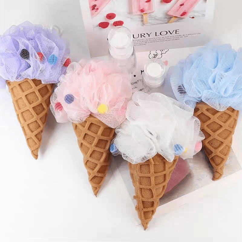 ليفة استحمام ناعمة على شكل مجسم آيس كريم