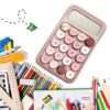 الة حاسبة بشاشة ديجيتال وازرار كبيرة للمكتب بتصميم ملون جذاب