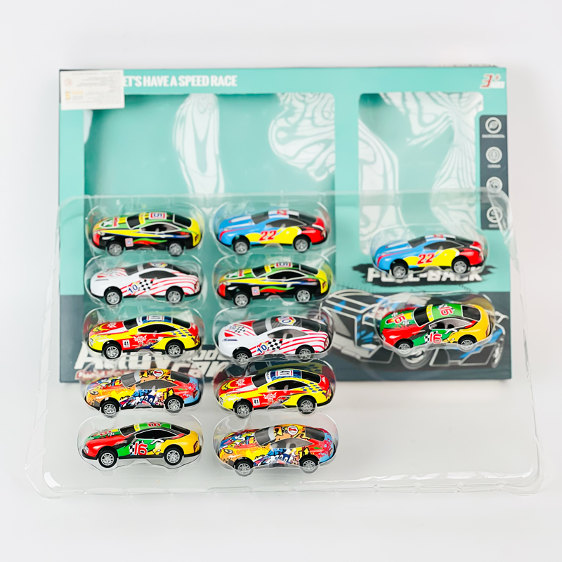 مجموعة عربيات سباق رياضية ميني للاطفال 12 قطعة - الصورة 3