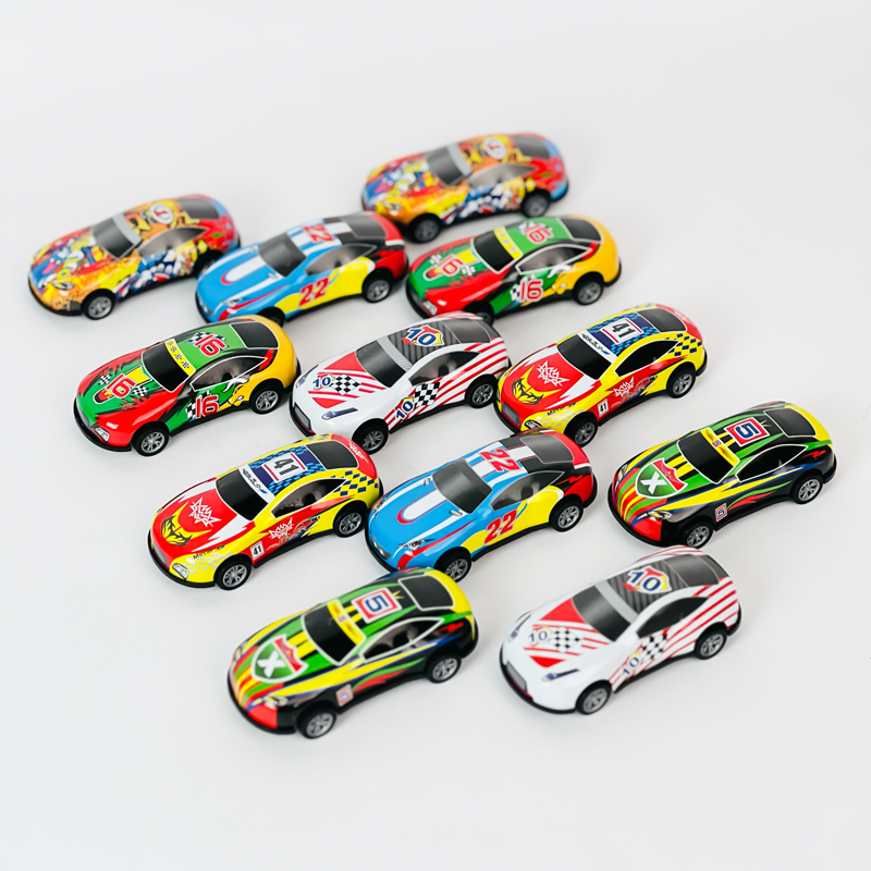 مجموعة عربيات سباق رياضية ميني للاطفال 12 قطعة - الصورة 4