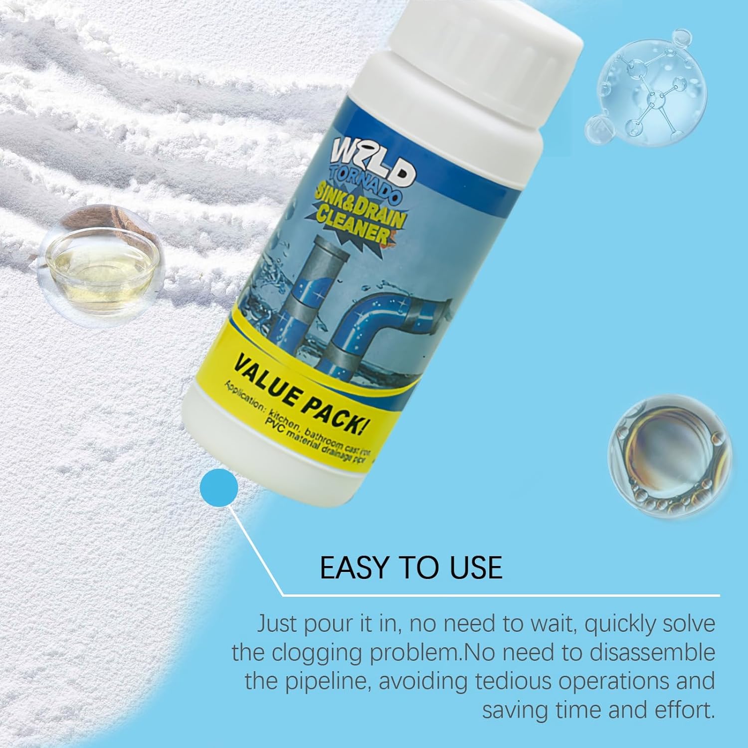 مسحوق تسليك وتعقيم الاحواض والبلاعات والبانيو والصرف الصحي - الصورة 7