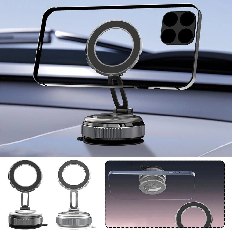 حامل موبايل مغناطيسي معدني قابل للطي والدوران 360 درجة بقوة شفط عالية - الصورة 7