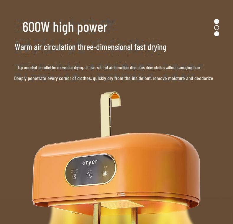 مجفف ملابس كهربائي محمول قابل للطي تجفيف وتعقيم سريع وآمن لملابس الأطفال والكبار - الصورة 7