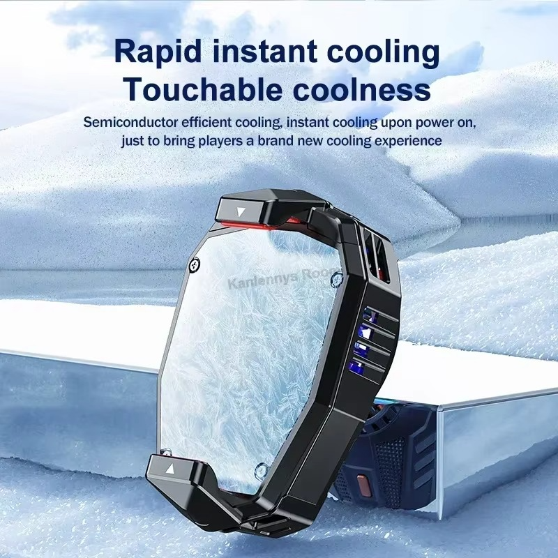 مروحة سلكية لتبريد الهاتف ب 3 مستويات للتبريد مزودة بإضاءة آر جي بي - الصورة 3