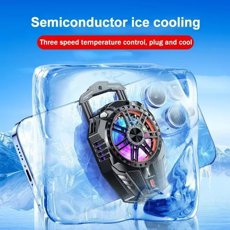 مروحة سلكية لتبريد الهاتف ب 3 مستويات للتبريد مزودة بإضاءة آر جي بي - الصورة 6