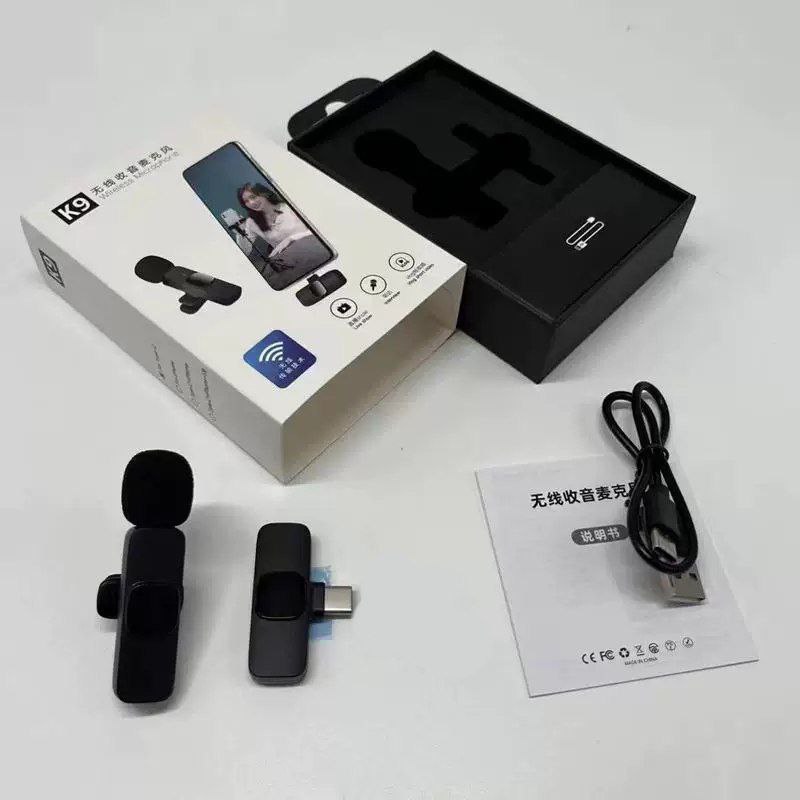 K9 ميكروفون لاسلكي مانع للضوضاء لتصوير الفيديوهات والبث المباشر - تايب سي - الصورة 3