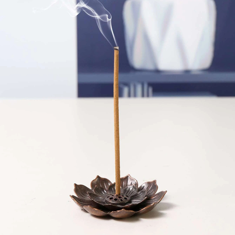 حامل عيدان البخور لوتس نحاسي شيك للمنزل والمكتب