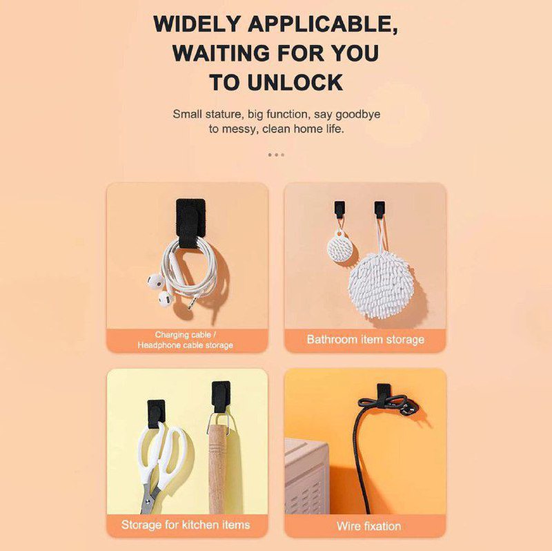 عرض 4 سكوتش مجمع ومنظم للأسلاك والكابلات بلزق دبل فيس للتثبيت علي الحائط والمكتب - الصورة 3