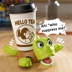 Alternative view of كوستر على شكل سلحفاة ثلاثية الأبعاد بتعبير مضحك عند وضع الكوب مع ستاند للموبايل