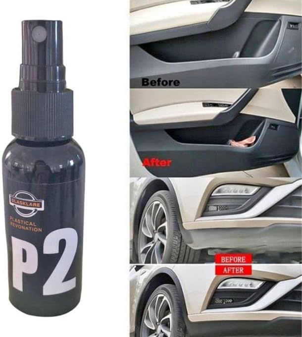 ملمع ومعالج الاجزاء البلاستيكية و الجلدية للسيارة P2سبراي